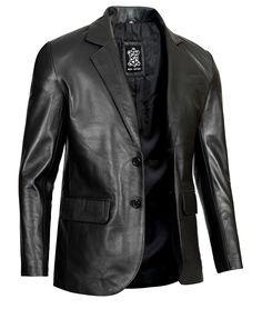 Two Button Real Leather Blazer For Men
This premium men's black leather blazer is an awesome piece of attire that meets all of your requirements. It is a great outfit to go to parties and functions that can be easily wearable on jeans. It will give you a cool look and everyone nearby will find you classy. This two-button black blazer for men is featured button closures, lapels, two big flap pockets, and a chest pocket for keeping your items safe. Business Black Single Button Sport Coat, Black Single Button Sport Coat For Business, Black Single Breasted Sport Coat For Business, Black Single Breasted Outerwear For Business Meetings, Black Single-breasted Sport Coat For Business, Black Leather Sport Coat With Notch Lapel, Black Single Breasted Blazer For Business, Formal Black Single Breasted Leather Jacket, Black Single-breasted Blazer For Business