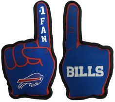 two bills foam fingers with the word nfl on them