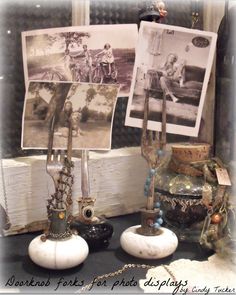 an assortment of items displayed on a table