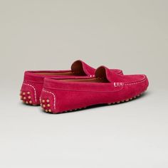 The Felize Suede - Suede Moccasin - Pink Azalea - M.Gemi Luxury Moc Toe Moccasins For Driving, Luxury Moccasins With Moc Toe For Driving, Luxury Driving Moccasins, Suede Driving Loafers With Rubber Sole, Suede Slip-on Driving Moccasins, Suede Slip-on Moccasins For Driving, Suede Moccasins With Rubber Sole For Driving, Driving Moccasins With Leather Sole And Suede Material, Luxury Calf Leather Moccasins With Suede Lining