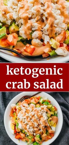 ketogenic crab salad on a white plate