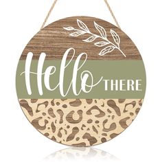 PRICES MAY VARY. ✨Why Choose Our Hello Door Sign Hanging?——With minimalist leaves and leopard as the background, it is marked with funny welcome quote (Hello There), Just welcome and say hello to your friends, family, neighbour. 🎁Warm Gift For Someone——As a special and meaningful gift to your families, friends, etc, this leopard hello door sign plaque is a inspirational gift for them. It is also a good choice as a housewarming gift. 💖Create A Sense Of Atmosphere——To decorate your front doors, Farmhouse Yard Decor, Rustic Front Door Decor, Wooden Front Door, Farmhouse Yard, Hello Quotes, Wooden Signage, Garden Farmhouse, Front Door Hanger, Wooden Welcome Signs