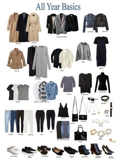 All Year Basics, Minimalist Capsule Wardrobe, Clothes And Shoes, Bag Essentials