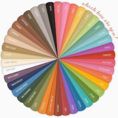 the color wheel is full of different colors and names for each type of paint scheme