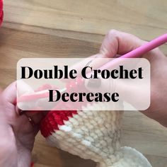 someone crocheting the double crochet to make a christmas ornament