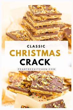 Christmas crack, an irresistible saltine toffee candy that's perfect for the holidays. This easy recipe combines crispy saltine crackers with a rich, buttery toffee coating and optional chocolate topping. With just a few simple ingredients, you can create a delightfully addictive treat that will have everyone reaching for more. Saltine Crackers Snacks, Christmas Candy Crackers, Christmas Goodie Recipes Holidays, Best Christmas Cracker Toffee, Saltine Christmas Bark, Christmas Cracker Toffee With Club Crackers, Christmas Bark Recipes Saltines, Toffee Made With Saltine Crackers, Christmas Cracker Toffee With Ritz Crackers