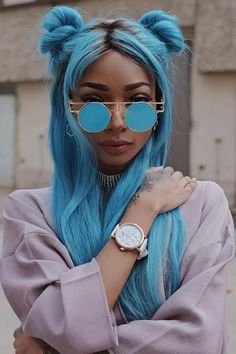 Nyane Lebajoa, Hair Color Blue, Pastel Hair, Hair Reference, Grunge Hair, Ombre Hair, Pretty Hairstyles, Blue Hair, Hair Goals