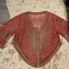 Excellent Condition, Beautiful Handmade Sheer Blouse. (One Size Fits Most) Brand New All Buttons Attached! Also Comes In Brown & Black See Other Listings No Trades No Holds Handmade Blouse, Sheer Blouse, Lady In Red, Men Sweater, Top Blouse, Womens Tops, Brand New, Plus Fashion, Red