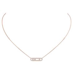 ITEM DETAILS： Reference: Baby Move pavé 4322Diamond weight: 0,35 carat, quality G/VSLength chain : 45 cm (5 retaining rings)Lenght of the pattern: 20mmWidth of the pattern: 5mm Rose Gold Diamond Necklace With Cable Chain, Luxury Cubic Zirconia Diamond Necklace With Cable Chain, Luxury Cubic Zirconia Necklace With Cable Chain, Luxury Cubic Zirconia Cable Chain Necklace, Diamond Link Necklace With Single Cut Diamonds, Single Cut Diamond Link Necklace, Diamond Pendant Chain Necklace With Diamond Accents, Diamond Pendant Chain Necklace With Accents, Elegant Link Necklaces With Single Cut Diamonds