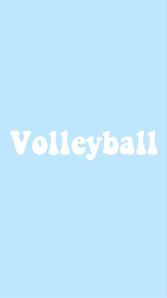 the word volleyball is written in white on a blue background