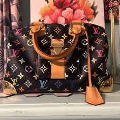 Limited Edition Collaboration Between Artist Takashi Murakami And Louis Vuitton. This Classic Speedy Was Introduced In 2003 And Is Iconic And Highly Collectible Due To The 33 Silkscreened Whimsical Colors. Takashi Murakami, Speedy 30, Limited Edition, Bag Lady, Louis Vuitton, Monogram, Quick Saves, Black, Color