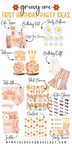 a birthday party with pink and gold items, including cake, cupcakes, candy bar