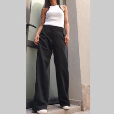 "Comfortable linen trousers🤩 Extravagant designs and high quality fabrics. The item from the pictures is size S For more information feel free to ask questions. Material &Care Linen Machine wash 30oC Hand wash at low temperatures Do not machine dry Medium hot iron Sizing We make size from xs to 5xl as well as customized measures.So don't hesitate to contact us and make one for you. 🛫🎁Shipping🎁 🛬 STANDARD SHIPPING Europe : 6-8 business days USA&Canada : 8-10 business days Everywhere Black Cotton Wide-leg Dress Pants, Black Wide-leg Dress Pants For Summer, Summer Wide Leg Work Pants, Black Straight Leg Dress Pants For Summer, Cotton Dress Pants For Summer, Summer Cotton Full-length Dress Pants, Summer Cotton Full Length Dress Pants, Summer Full-length Cotton Dress Pants, Black Straight Dress Pants For Summer