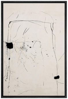 an abstract painting with black and white paint