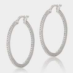 These stunning cubic zirconia hoop earrings are the perfect accessory for you to add some bling to your everyday look.This item can only be purchased in the US and Canada. Cubic Zirconia Hoop Earrings, Boho Boutique, Everyday Look, Cubic Zirconia, Silver Bracelet, Hoop Earrings, Silver