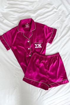 Pink Berry Greek Letter Pajamas - Sigma Kappa – Spikes and Seams Greek Zeta Tau Alpha Merch, Zta Philanthropy, Sorority Pajamas, Theta Merch, Aphi Merch, Sorority Rush Shirts, Alpha Phi Shirts, Sorority Themes, Alpha Alpha