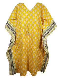 Womens Summer Kimono Caftan Dress, Short Beach Yellow Kaftan Dress, One size: Handmade Beautiful cotton caftans, easy summer dresses, airy and lightweight kaftans with kimono sleeves are great for lounging, cruise wear or housedresses. The stylish boho dresses , resort wear caftans or coverups have a drawstring below the bust for extra style and comfort. Comfortable and easy styling as housedresses or taking an evening stroll.Bohemian printed caftans makes a stunning addition to your wardrobe, E Yellow Kaftan, Beach Yellow, Pool Wear, Simple Summer Dresses, Cotton Caftan, Summer Kimono, Boho Dresses, Cruise Wear, Kimono Sleeves