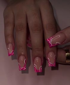 Trending Nail Colors, Nail Colors And Designs, Colored Acrylic Nails, Girly Acrylic Nails, French Tip Acrylic Nails, Her Nails, Simple Acrylic Nails, Work Nails, Short Square Acrylic Nails