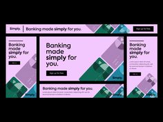 three banners for banking made simple for you