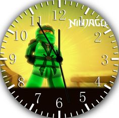 a clock with the image of a lego ninja on it's face and hands