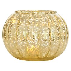 Large Vintage Mercury Glass Candle Holder (5-Inch, Autumn Design, Gold) - Decorative Candle Holder - For Parties, Weddings, and Homes - PaperLanternStore.com - Paper Lanterns, Decor, Party Lights & More Greenery Only Wedding, Black And Gold Tablescape, Pumpkin Patch Wedding, Mercury Glass Pumpkins, Gold Tea Light Holders, Gold Tablescape, Dishes Design, Mercury Vases, Gold Candle Holder