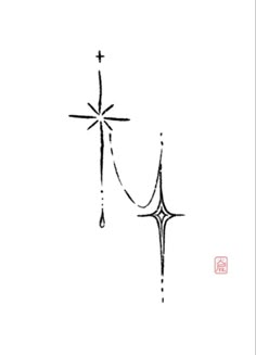 an ink drawing of a cross with drops of water coming out of the top and bottom