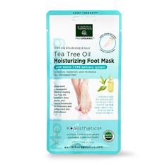 Infused with a therapeutic blend of healing Tea Tree Oil, emollient Shea Butter, and natural botanicals, our specially designed "sock-type" Organic Tea Tree Oil Moisturizing Foot Mask effectively delivers nourishment to relieve, replenish, and revitalize dry, damaged feet. Use regularly to moisturize and repair tired, cracked feet and soften hard skin and calluses Best Tea Tree Oil, Earth Therapeutics, Tea Tree Oil For Acne, Healing Tea, Green Tea Mask, Deep Relief, Mask Types, Foot Mask, Organic Teas