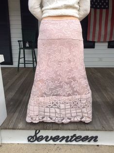 Bohemian Blush Pink Long Lace Skirt | Etsy Spring Wedding Skirt With Lace Patchwork, Pink Lace Bottoms For Spring, Pink Lace Skirt For Spring, Elegant Pink Skirt With Lace Trim, Feminine Pink Skirt With Lace Trim, Pink Feminine Skirt With Lace Trim, Fitted Lace Patchwork Bottoms For Spring, Spring Wedding Lace Skirt, Fitted Lace Skirt With Lace Work