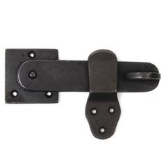 an image of a black door handle on a white background with clipping for the latch