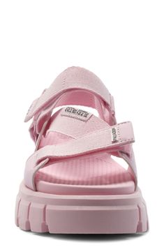 A sneaker-inspired sandal features adjustable webbing straps for the perfect fit, while an iconic lugged sole offers stability while you're out and about. 2" heel; 1 1/2" platform (size 8.5) Textile upper and lining/rubber sole Imported Casual Chunky Platform Sport Sandals For Spring, Trendy Platform Sport Sandals For Streetwear, Trendy Pink Platform Sport Sandals, Pink Synthetic Sport Sandals With Adjustable Strap, Pink Sport Sandals With Adjustable Strap For Spring, Spring Pink Sport Sandals With Adjustable Strap, Pink Sport Sandals With Adjustable Strap For Summer, Spring Sport Sandals With Lug Sole, Spring Synthetic Sport Sandals With Lug Sole