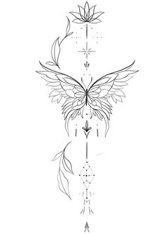 a line drawing of a bird with wings and arrows on it's back side