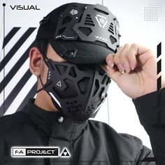 The Techwear Mask Urban from Cybertechwear is a high-quality, protective mask that is perfect for anyone looking for a stylish and functional mask. This mask is designed with a unique urban design that is both unique and eye-catching. It features a thick, elastic and durable cord that is comfortable to wear for long periods of time. The mask is designed with a headloop, which makes it easy to put on and take off. The cord and nose strap can also be removed so it can be washed off, making it easy Techwear Japanese, Techwear Mask, Cyberpunk Techwear, Apocalyptic Clothing, Helmet Concept, Tech Clothing, Techwear Outfits, Techwear Fashion, Cyberpunk Clothes