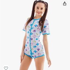 Looks Brand New Snap Crotch Snap Front Playful White Short Sleeve Swimwear, Fitted Playful Blue Sleepwear, Playful Fitted Blue Sleepwear, Monster Snap, New Snap, Onesies, Blue White, Color Blue, Blue And White