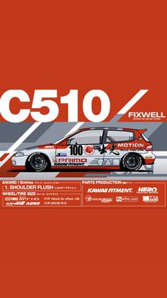 an advertisement for a racing car with the words c5 10 on it