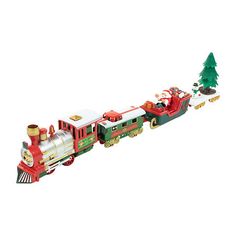 a toy train with santa riding on it