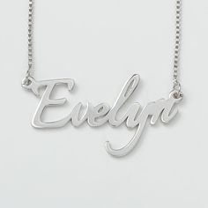 This personalized name necklace is the perfect gift for any occasion! A charming piece that's perfect for customizing with a name, nickname, or inspiring word, this name necklace looks amazing on its own or layered with other necklaces to create trendy appeal. Chain Type: Box ChainMaterial: Copper Everyday Silver Necklace With Custom Name, Customized Silver Name Necklace For Everyday Wear, Everyday Customized Silver Name Necklace, Silver Custom Name Charm Necklace For Everyday, Everyday Silver Charm Necklace With Custom Name, Custom Name Silver Jewelry For Everyday, Customized Silver Minimalist Name Necklace, Silver Custom Name Jewelry For Everyday, Customized Minimalist Silver Name Necklace