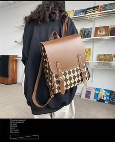 Material: PU, cotton and linen Texture: Soft Closed: Buckle Size: 10.2"L x 5.5"W x 12.2"H in; It is enough to hold daily stuffs including cell phones, sunglasses, wallet, key etc. Baldric: Adjustable shoulder strap Plaid Backpack, نظارات شمسية, Cross Body Bags, Linen Texture, Bags Tote, Women's Handbags, Black Backpack, Cell Phones, Clutches