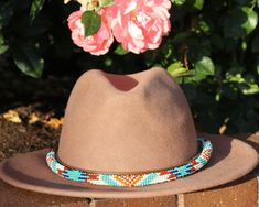 Aztec Dog, Navajo Pattern, Beaded Hat Bands, Beaded Dog Collar, Beaded Hat, Chapeau Cowboy, Leather Hat, Leather Workshop, Western Hats