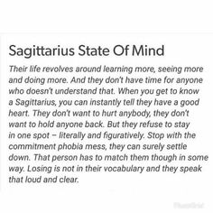 the sagitarus state of mind is written in black and white on a piece of paper