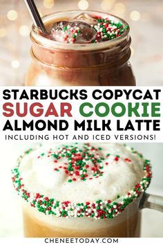 starbucks's copycat sugar cookie almond milk latte is the perfect drink for christmas