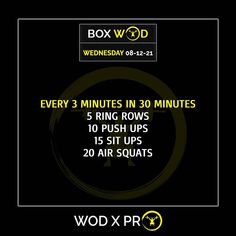 the box workout for every 3 minutes in 30 minutes is available on wod x pro