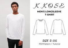 men's long sleeve t - shirt sewing pattern