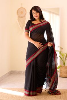 Cotton Sarees, Fine Fabric, Silk, Fabric, Black