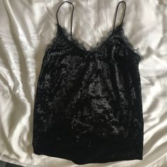 Kimchi Blue ( Urban Outfitters ) Black Velvet Cami With Lace Detail. Never Worn Without Tags. Pair With Dark Skinny Jeans For A Perfect Weekend Outfit Black Lace Trim Tank Top For Party, Edgy Cami Top For Night Out, Trendy Black Camisole For Night Out, Chic Urban Outfitters Tops For Night Out, Urban Outfitters Fitted Tank Top For Night Out, Fitted Urban Outfitters Tank Top For Night Out, Urban Outfitters Black Top For Night Out, Black Lace Trim Top For Date Night, Black Lace Trim Top For Night Out