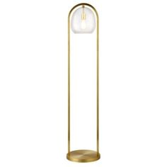 This floor lamp takes inspiration from the mid-century modern style, bringing it into the 21st century with its unique design. The large seeded glass globe shade, combined with its U-shape column base transform your standard floor lamp into a work of art. This lamps handcrafted finish and eclectic design are sure to make it the eye-catching statement piece for your living room, bedroom, reading nook and more. | Hinkley & Carter Sydney Floor Lamp Metal Columns, Column Floor Lamp, Column Base, Lamp Cord, Brass Floor Lamp, Eclectic Design, Seeded Glass, Mid Century Modern Style, Glass Globe