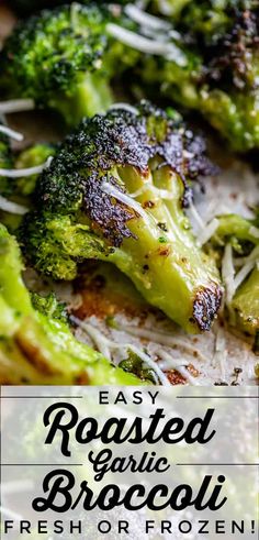 oven roasted broccoli from frozen on a sheet pan with parmesan Roasted Broccoli From Frozen, Frozen Broccoli Recipes, Cooking Fresh Broccoli, Garlic Oven, Oven Roasted Broccoli, Roast Frozen Broccoli, 2024 Health, Broccoli Recipes Side Dish, Broccoli Side Dish