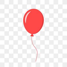 a red balloon flying in the air on a clear day, transparent background png and psd