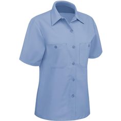 You deserve to feel comfortable even during a long shift. Our industrial work shirt comes with a two-piece, lined collar with sewn-in stays and a five-button front with gripper for a professional look while the two button-thru, hex-style pockets with bartacked pencil stall on left pocket keep you prepared. Don’t let your dedication to work keep you from looking your best. Workwear Short Sleeve Shirt With Button Closure, Short Sleeve Shirt With Button Closure For Work, Solid Shirt With Snap Buttons For Work, Solid Collared Short Sleeve Shirt For Work, Solid Color Workwear Shirt With Snap Buttons, Work Shirt With Snap Buttons, Solid Work Shirt With Snap Buttons, Classic Blue Short Sleeve Shirt For Work, Blue Relaxed Fit Short Sleeve Shirt For Work