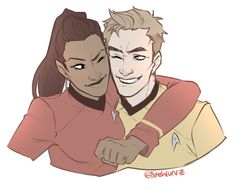 two people that are hugging each other with the caption star trek fanfiction