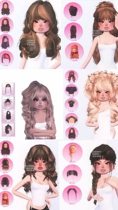 an image of dolls with different hair styles